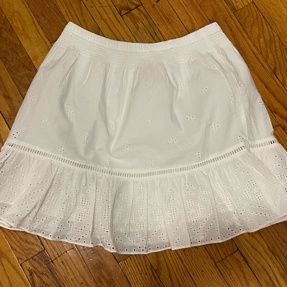 NWT Madewell Embroidered Smock Waist Ruffle Mini Skirt - Picture 5 of 13